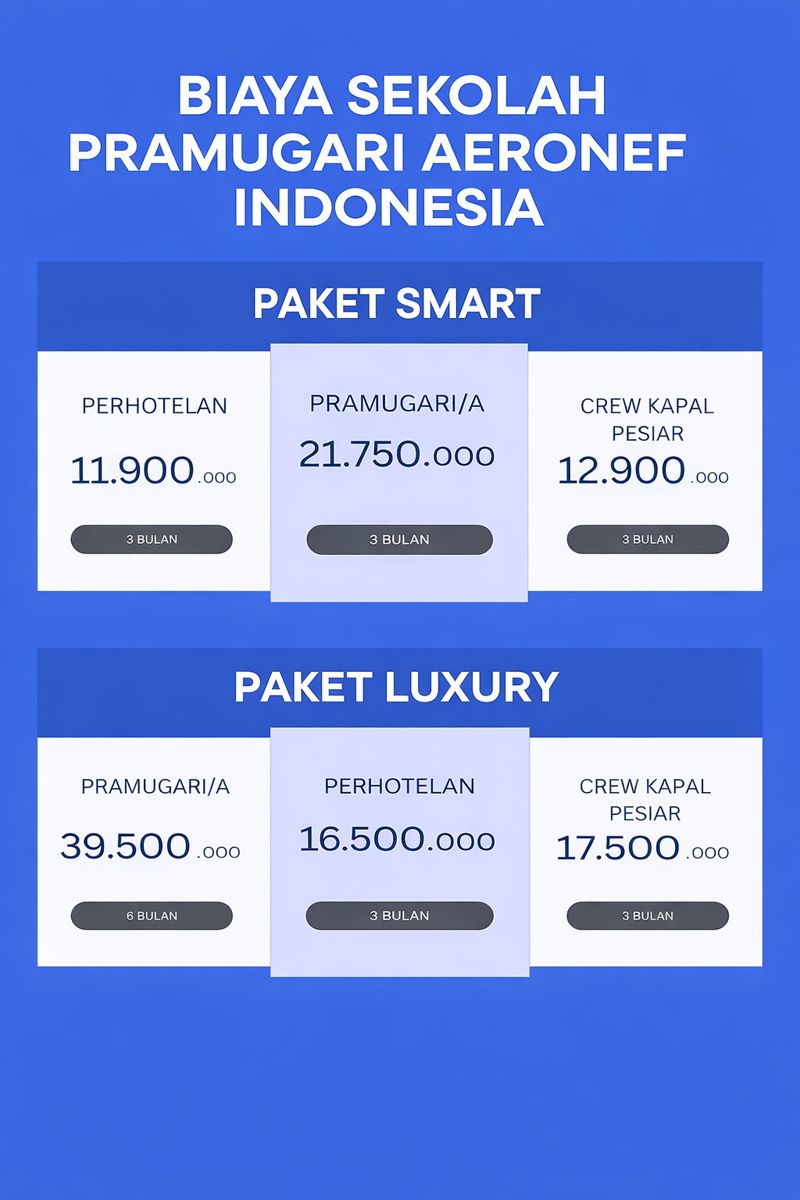 Biaya Sekolah Pramugari dari Awal Sampai Lulus