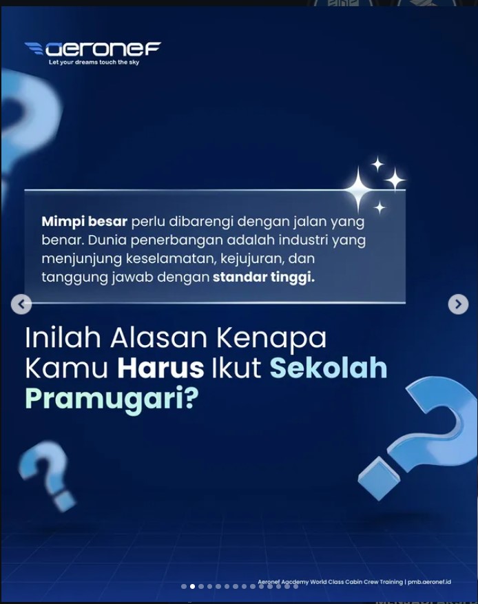 alasan sekolah pramugari