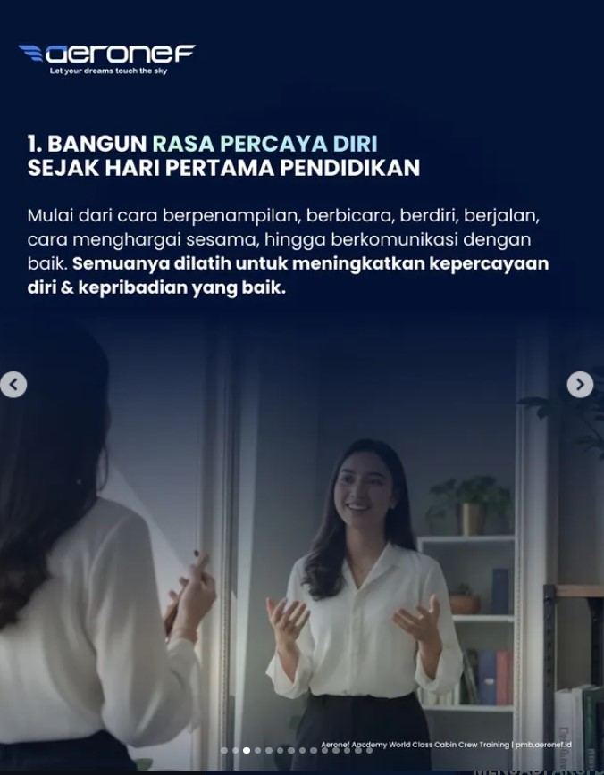 bangun percaya diri di sekolah pramugari