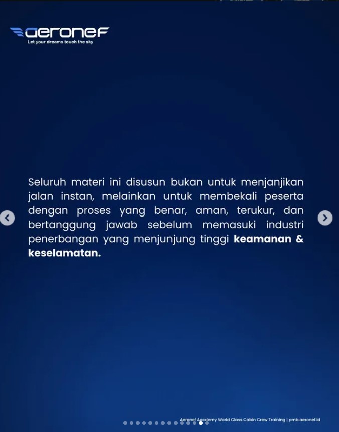 ini tentang proses sekolah pramugari