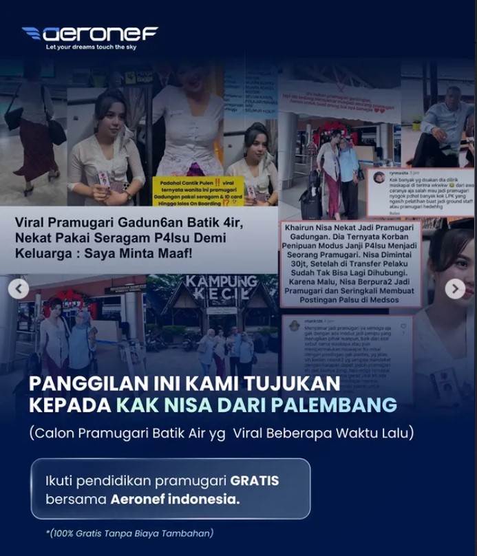 kak nisya dapat panggilan sekolah pramugari gartis