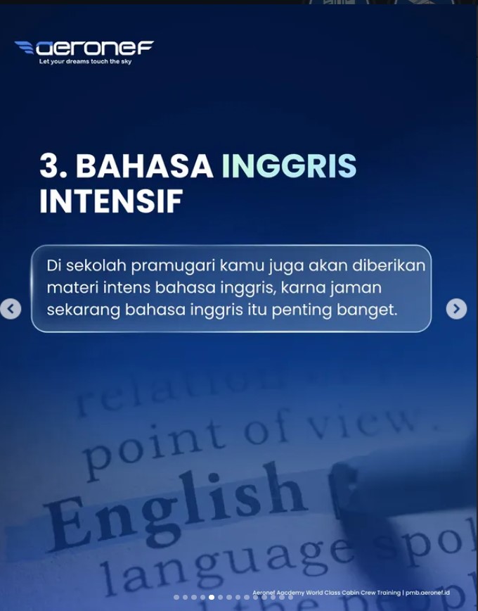 materi bahasa inggris di sekolah pramugari